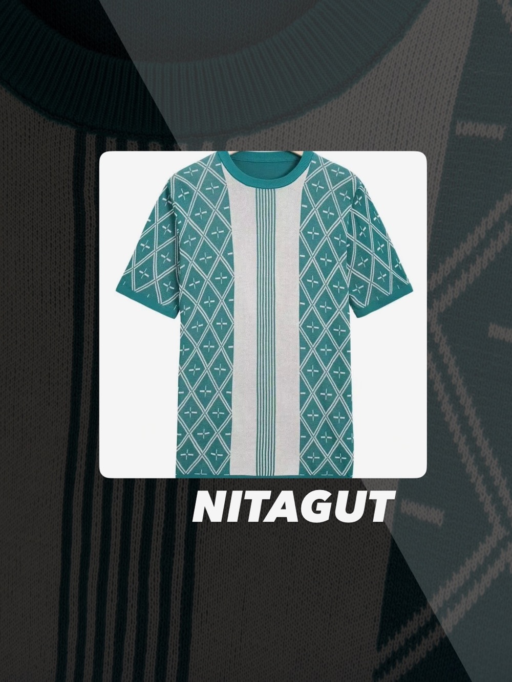EUC Nitagut Striped & Geo Pattern Sweater